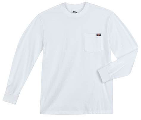 DICKIES Long Sleeve T-Shirt, Cotton, White, 3XL - 48K294|WL450WH 3X ...