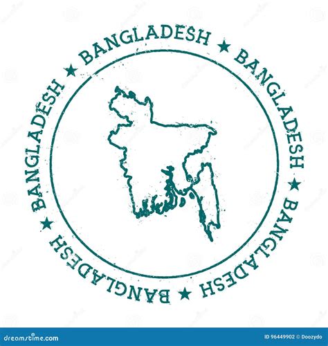 Bangladesh vector map. stock vector. Illustration of postmark - 96449902