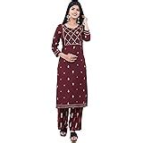 Buy MEERA FAB Women Cotton Aqua Printed Kurta Palazzo & Dupatta Set ...