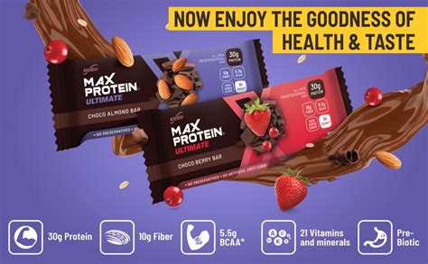 RiteBite Max Protein Ultimate Choco Berry 30g Protein Bars [Pack of 12 ...