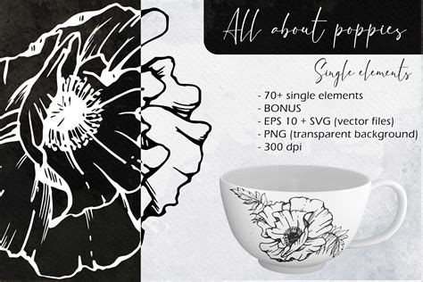 All About Poppies: Single Elements Graphic by msflaffy · Creative Fabrica
