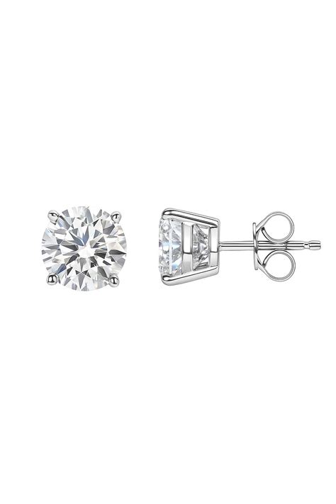 1Ct Solitaire Studs Silver Earrings – Ruha Jewels