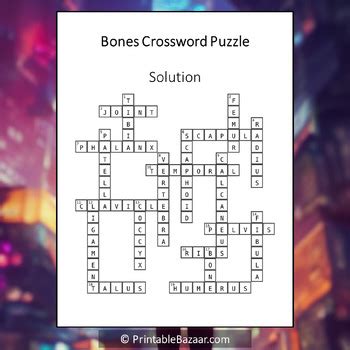 Bones Crossword Puzzle Worksheet Activity by Crossword Corner | TPT