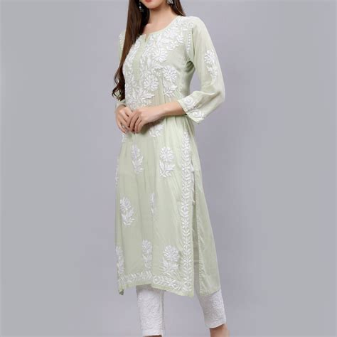 Seva Chikan Hand Embroidered Modal Cotton Lucknowi Chikankari Kurta