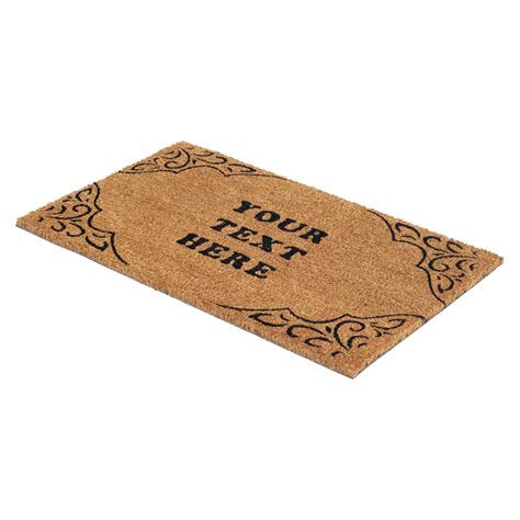 Personalized Ornate Border Coir Doormat - Custom Text Elegant Mat | OnlyMat