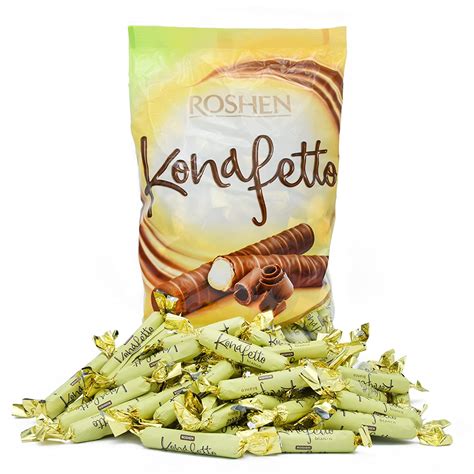 Buy Roshen Chocolate Covered Wafer Candy Konafetto Bianco Condensed ...
