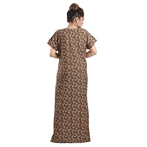 Buy Nightspree Women's Cotton Printed Nighty/ Nighties /A-line Nighty ...