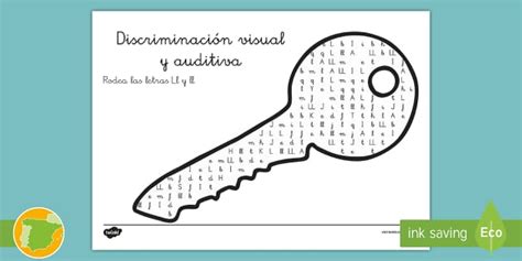 Ficha de discriminación visual y auditiva: La letra LL