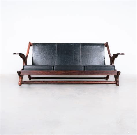 Don Shoemaker Leather Sofa, 1960 - Senal S.A. Cocobolo Rosewood – DERIVE