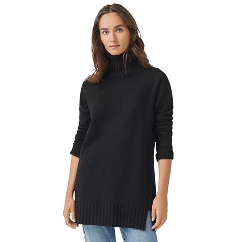 ellos Plus Size Ribbed Turtleneck Tunic Sweater