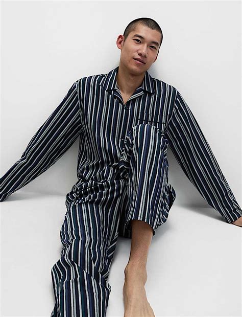 Buy Pure Cotton Striped Pyjama Set at Marks & Spencer