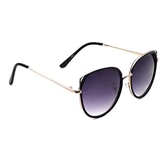 Buy Peter Jones Women's Oversized Sunglasses (Black Frame, Black Lens ...
