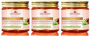 Bon Austin Premium Rose & Aloe Vera Gel- For Face Glow & Shine Combo ...