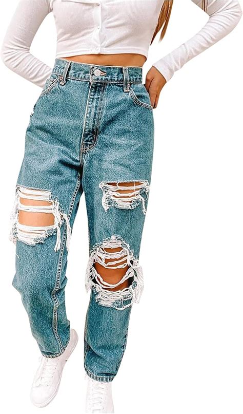 Buy Womens Cargo Jeans with Flap Side Pockets High Waisted Straight ...