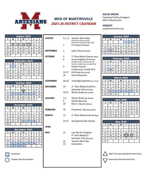 Calendars – MSD of Martinsville