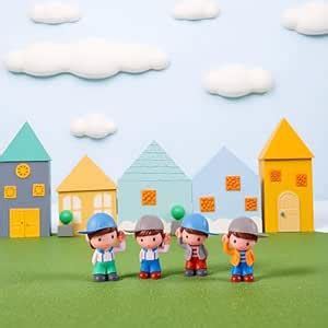 Spiaty PVC Cartoon Boy Decorative Miniature Figurines Set, 4.8-3.8 cm ...