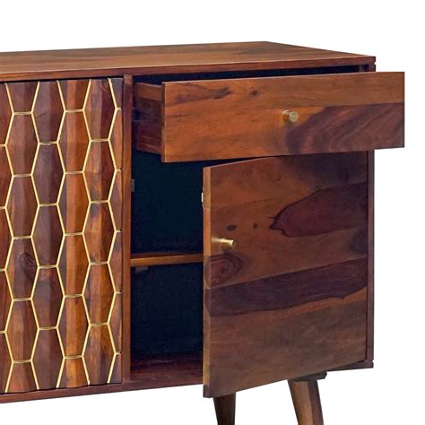 Ruby Sheesham Wood Sideboard in Honey Finish– WOODPEEL FURNITURE AND ...