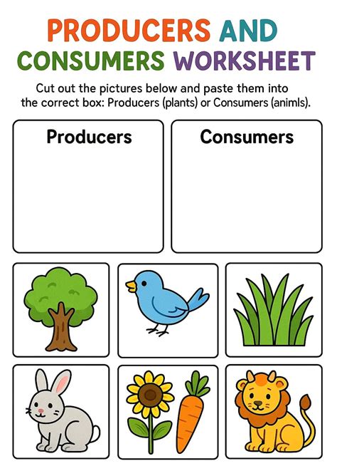 Producers and Consumers Worksheet - Download & Print Now!
