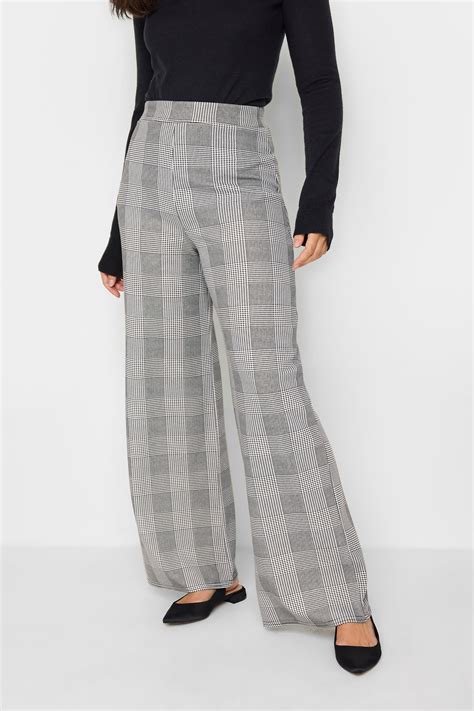 LTS Tall Women's Black Check Wide Leg Trousers | Long Tall Sally
