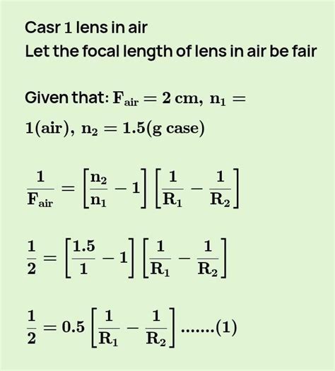 Focal length of convex lens is 2cm of refractive index 1.5 .focal ...