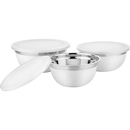 Buy Prinox Stainless Steel Modern Mixing Bowls - Set of 3 Pieces, White ...