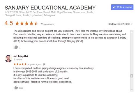Reviews - Sanjary Educational Academy