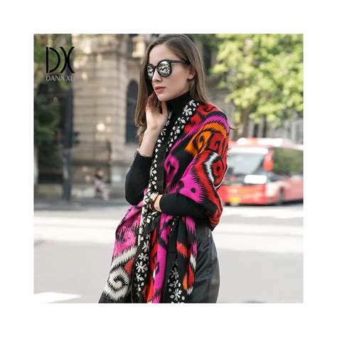 Buy DANA XU 100% Pure Merino Wool Poncho Winter Large Scarf Pashmina ...