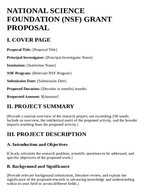 Fillable Online Nsf Grant Proposal Template Fax Email Print - pdfFiller