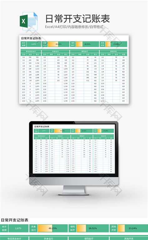 2022家庭日常开销记账本免费下载-Excel表格-工图网
