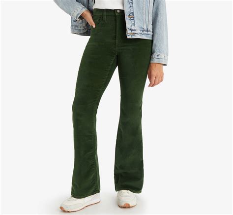 726 High Rise Flare Corduroy Women's Pants - Green | Levi's® US