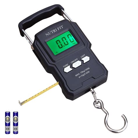 Nutri Fit Digital Luggage Scale, 165lb/75kg Capacity, Backlit LCD ...