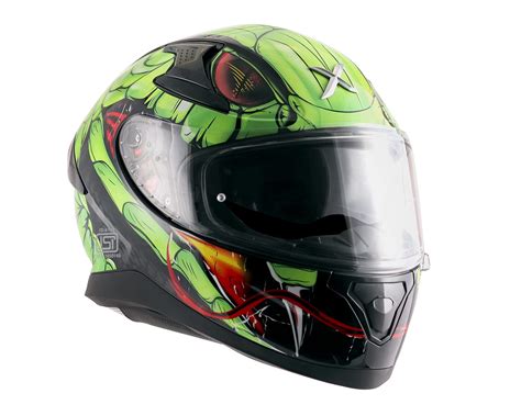 Axor Apex Venomous Black Neon Green Helmet-M : Amazon.in: Car & Motorbike