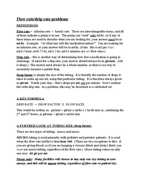 Image result for Drip Rate Med Math
