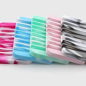 Baskety Self Draining Drying Mat Silicone Soap Dish Holder Tray (11.5 x ...