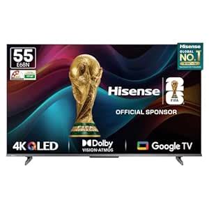 Hisense 139 cm (55 inches) E68N Series 4K Ultra HD Smart Google QLED TV ...