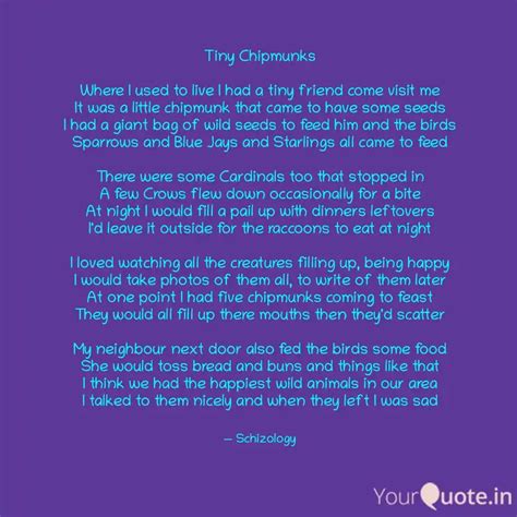 Tiny Chipmunks Where I u... | Quotes & Writings by Charles 1972 | YourQuote