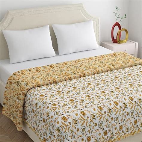 Buy Home Ecstasy 100% Cotton Mulmul Reversible Dohar Double Bed Size ...