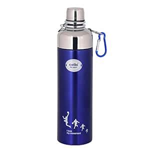 Cello Sleek Stainless Steel Double Walled Water Bottle, Hot and Cold ...