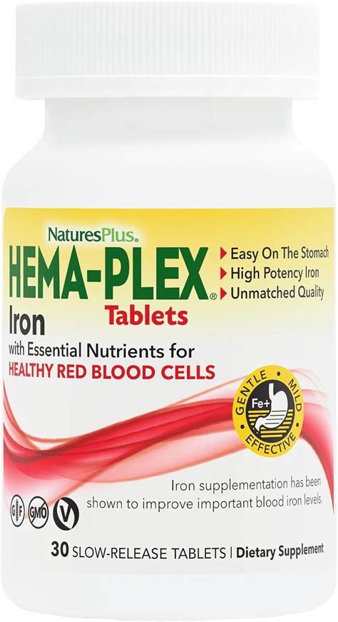 NaturesPlus Hema-Plex Iron - 30 Slow-Release Tablets India | Ubuy