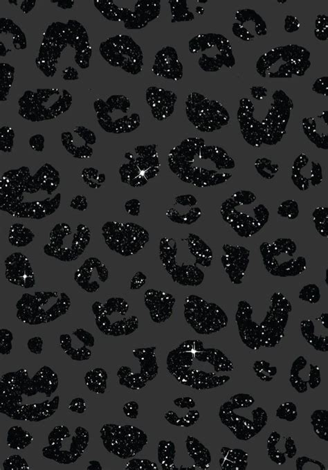 Black and White Leopard Print Wallpaper with Stars