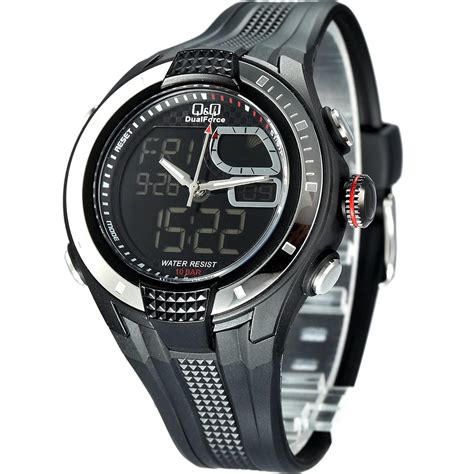 Q&Q Regular Analog-Digital Black Dial Men's Watch - GV54-001 : Amazon ...