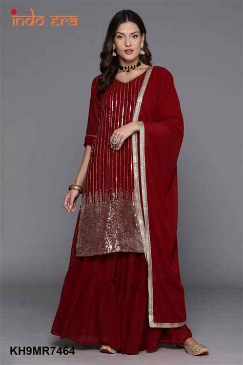 Indo Era 2440 Designer Kurta With Sharara And Dupatta