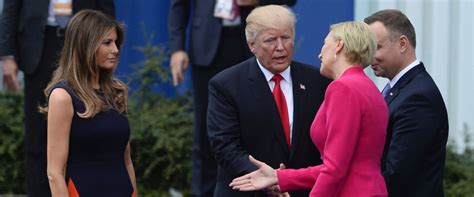 Polands First Lady Snubs A Handshake From Donald Trump