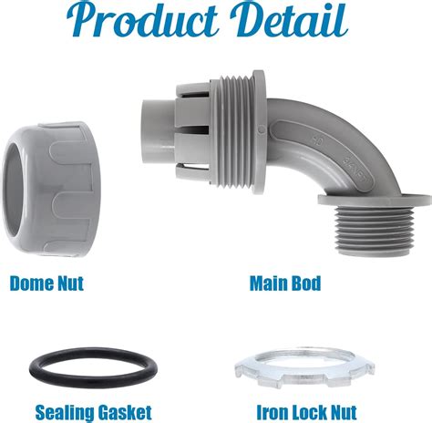 Buy Moicstiy 2Pcs 1 Inch NPT Liquid Tight Connector Nonmetallic 90 ...