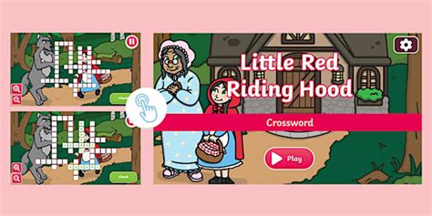 Little Red Riding Hood Interactive Crossword (teacher made)