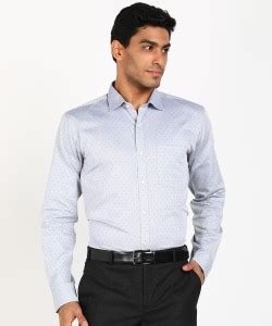PARK AVENUE Men Self Design Formal Grey Shirt - Buy PARK AVENUE Men ...