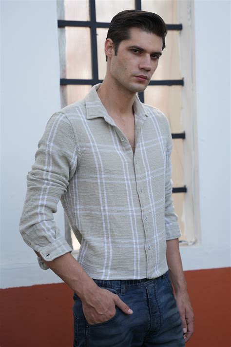 Digital - Cotton Dobby Check Shirt - Pista – POE.NET