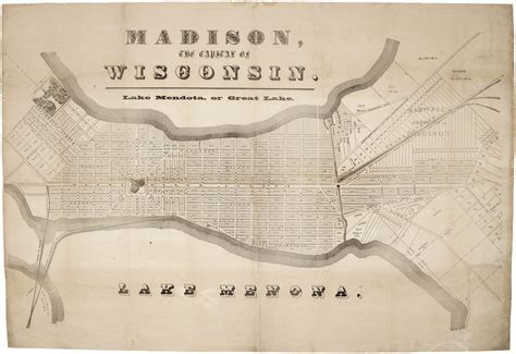 An early, impressive and quite rare plan of Madison, Wisconsin - Rare & Antique Maps - capital of wisconsin