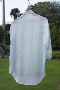 Buy White Modal, Satin Collared Dragonfly Paradise Hand Painted Shirt ...