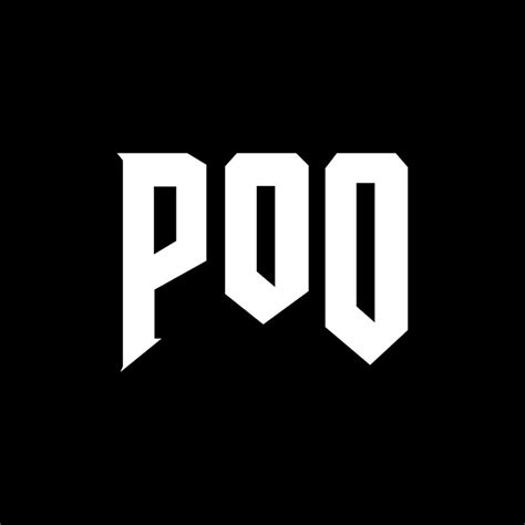 POO - logo dla firmy technologicznej, czarno-białe kombinacje ...